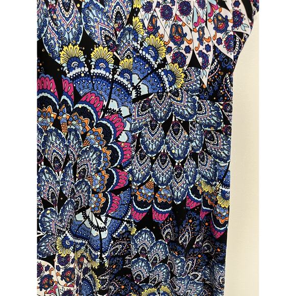 Joseph Ribkoff Kaleidoscopic Mandala Maximalist Boho Resort Dress 6 Art Eclectic - Picture 9 of 12